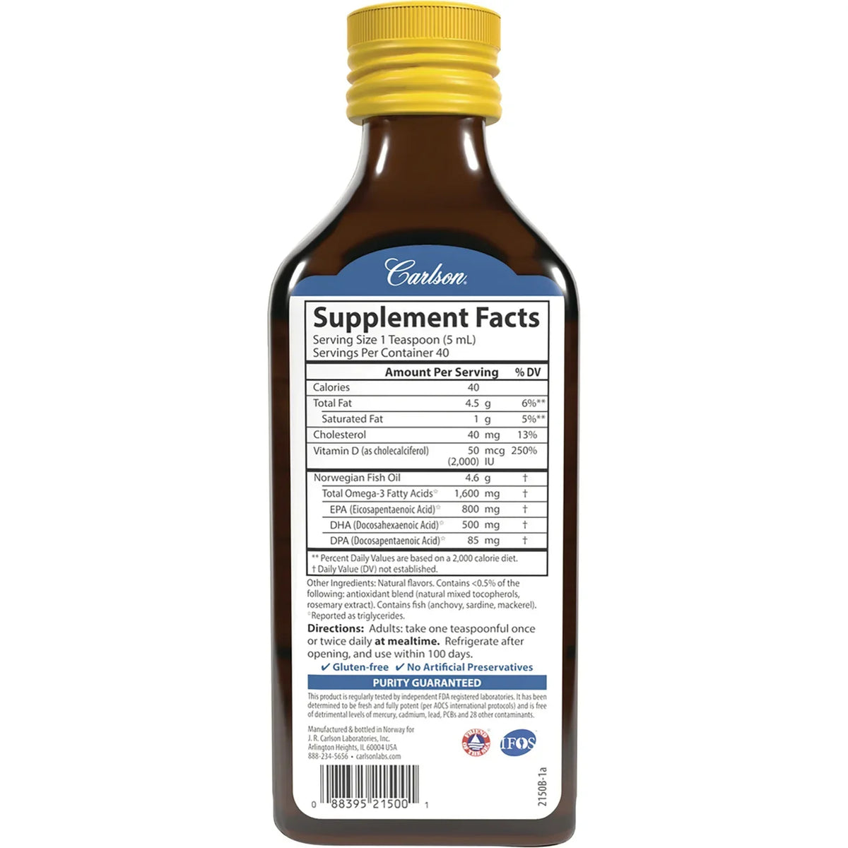 Wild Norwegian The Very Finest Fish Oil + D3 - Lemon