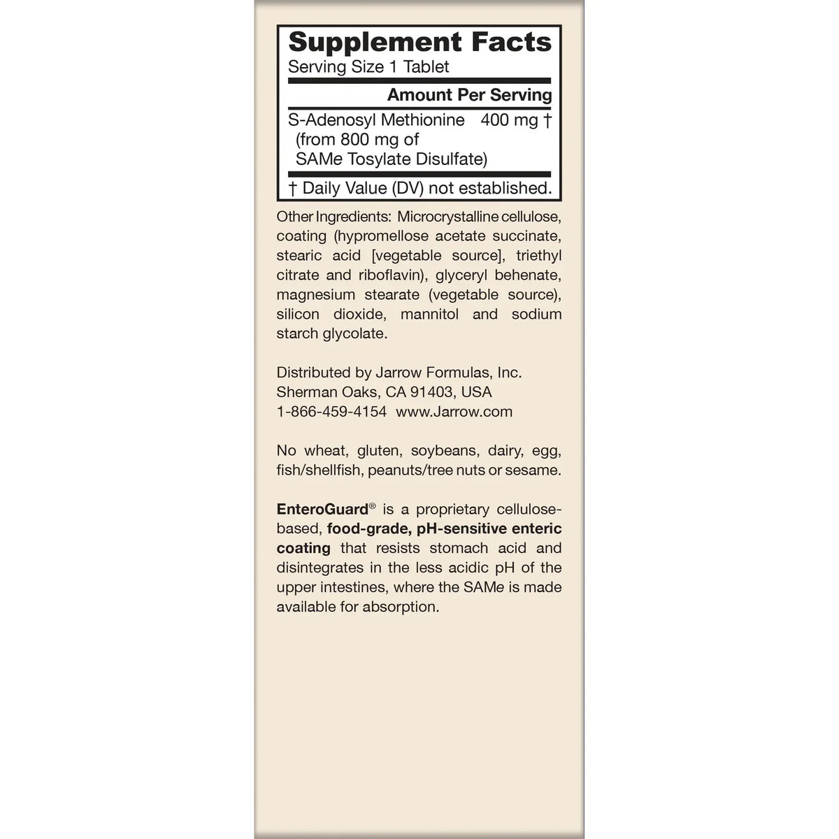 Vegan Naturally Derived SAMe 400 Extra Strength