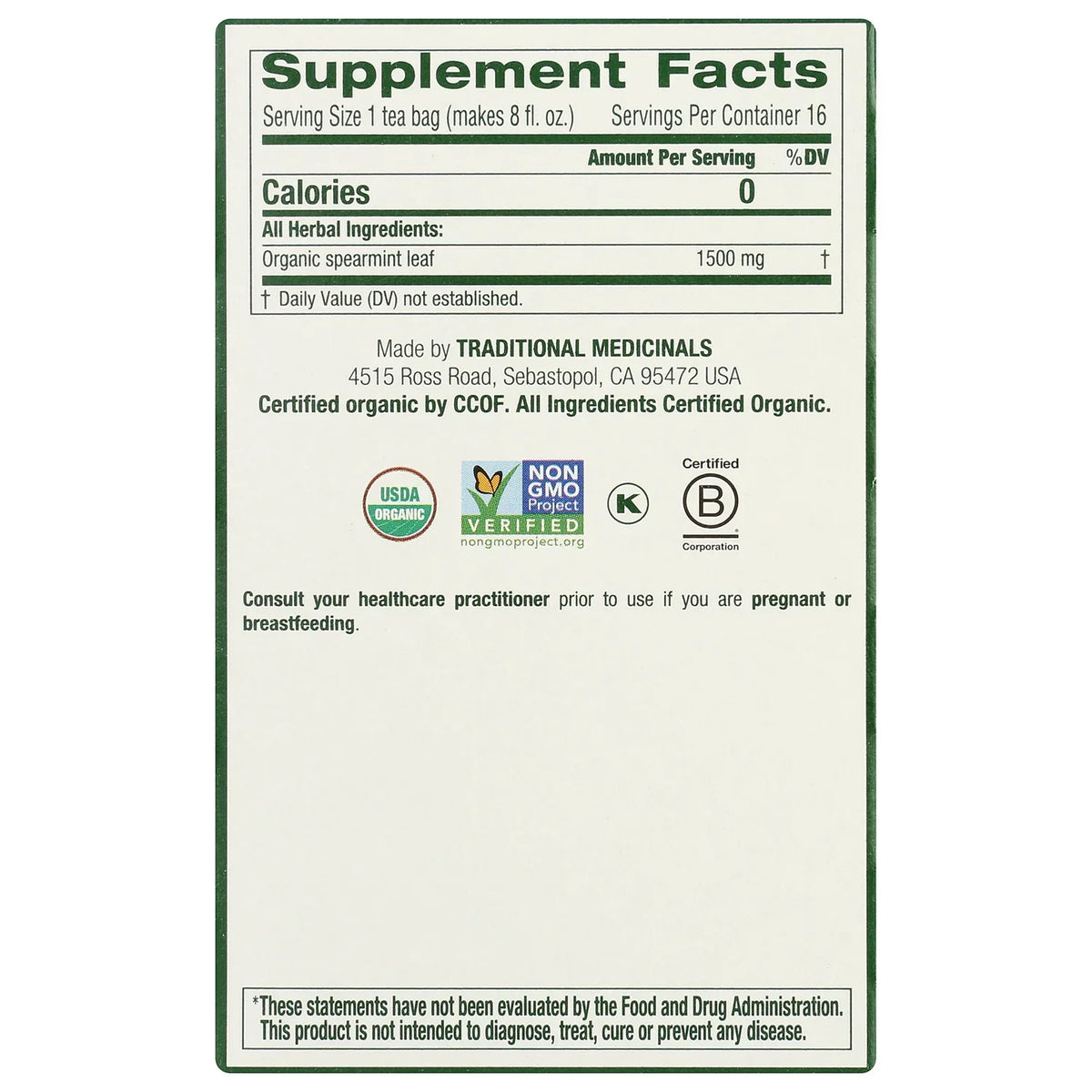 Organic Spearmint Tea