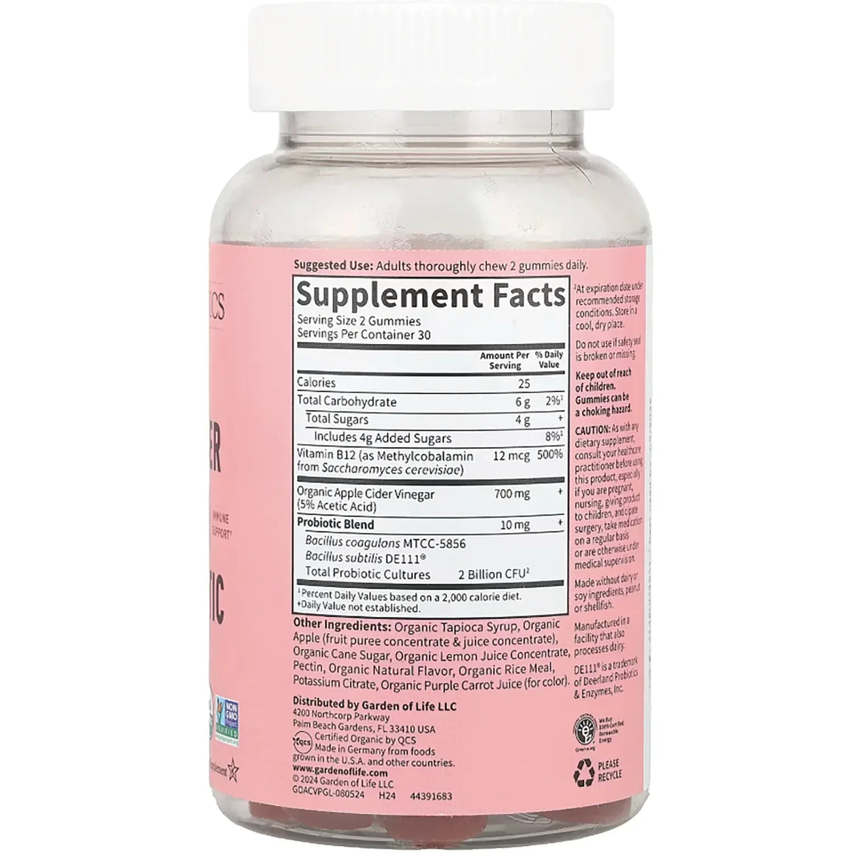 Organic Apple Cider Vinegar Probiotic