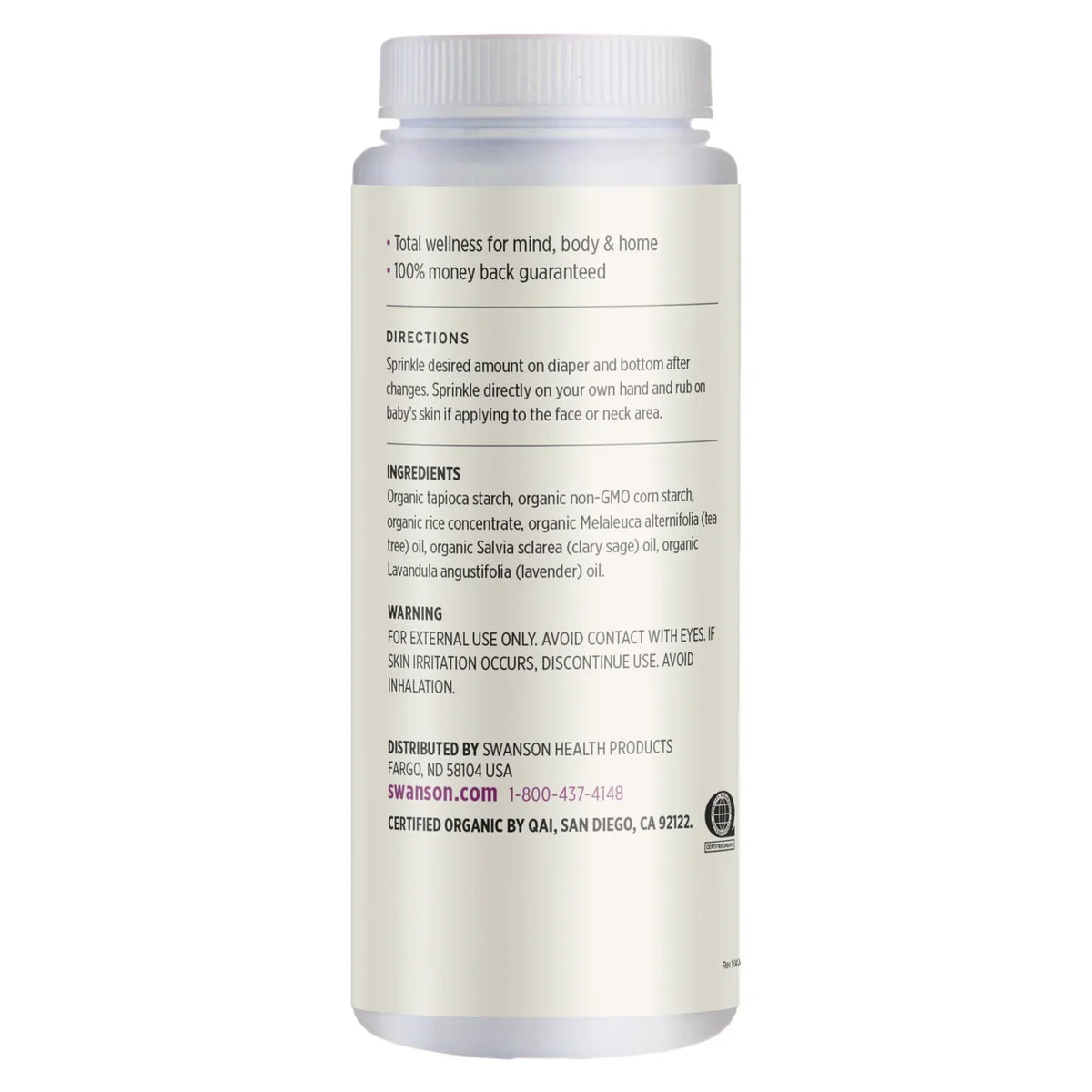 Certified Organic Baby Powder Talc Free - Lavender Scent