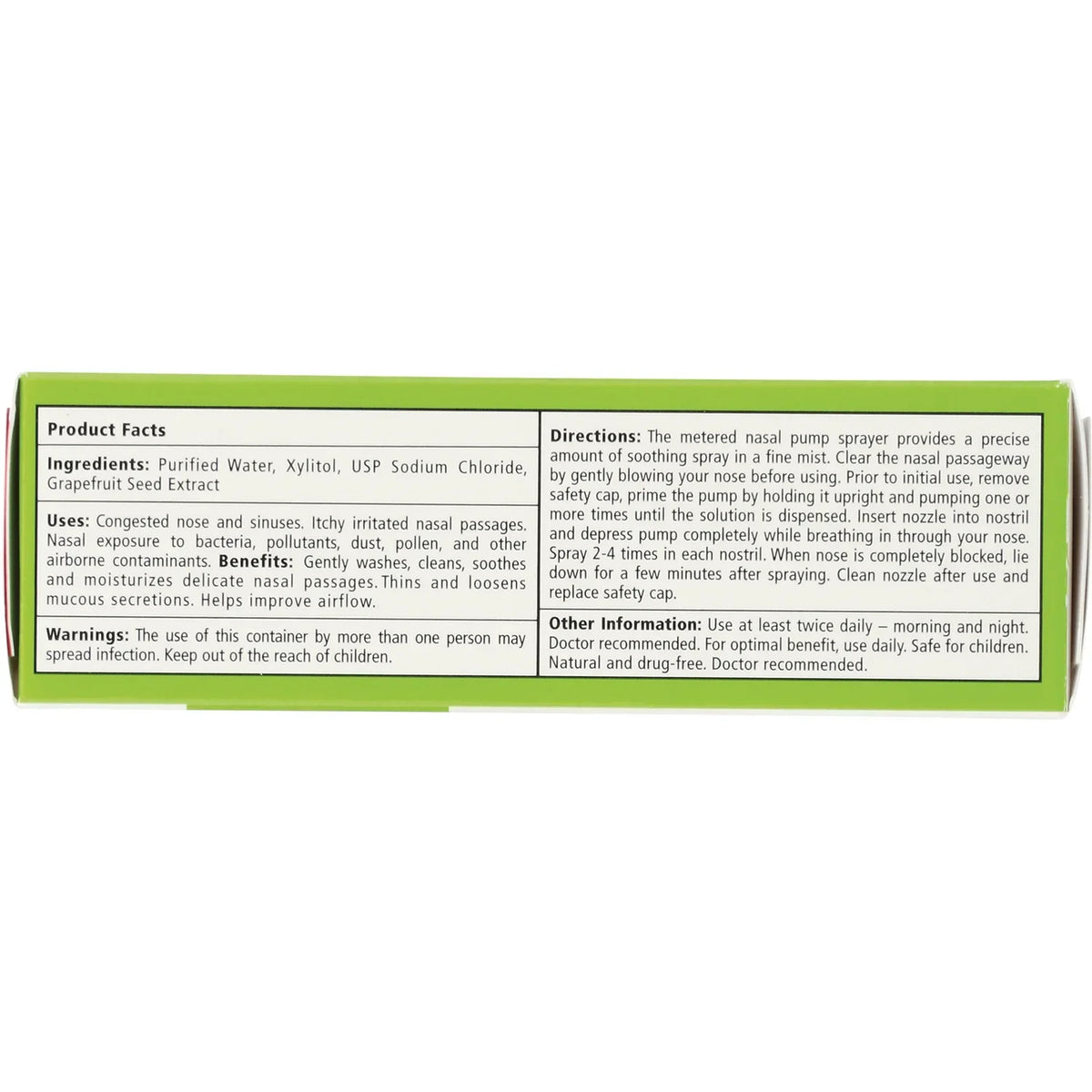 Natural Saline Nasal Spray - Daily Relief