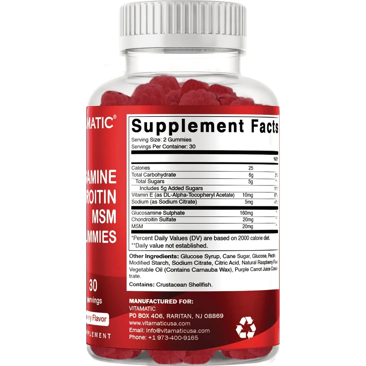 Glucosamine Chondroitin MSM Gummies - Raspberry