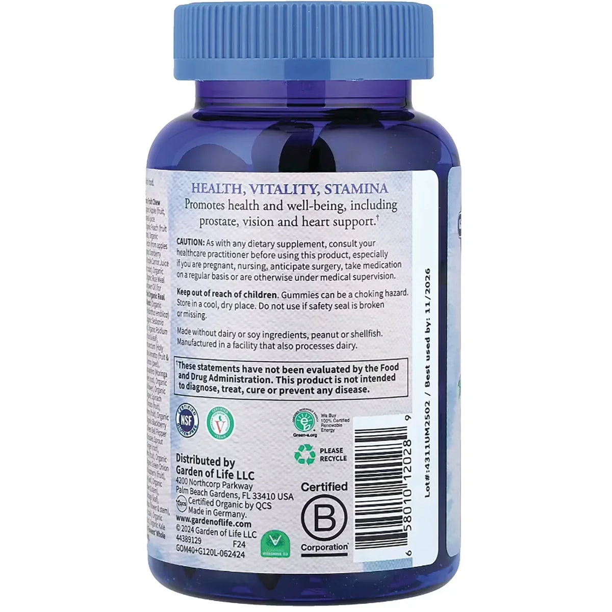 Organics Men's Multi 40+ Gummies - Organic Berry