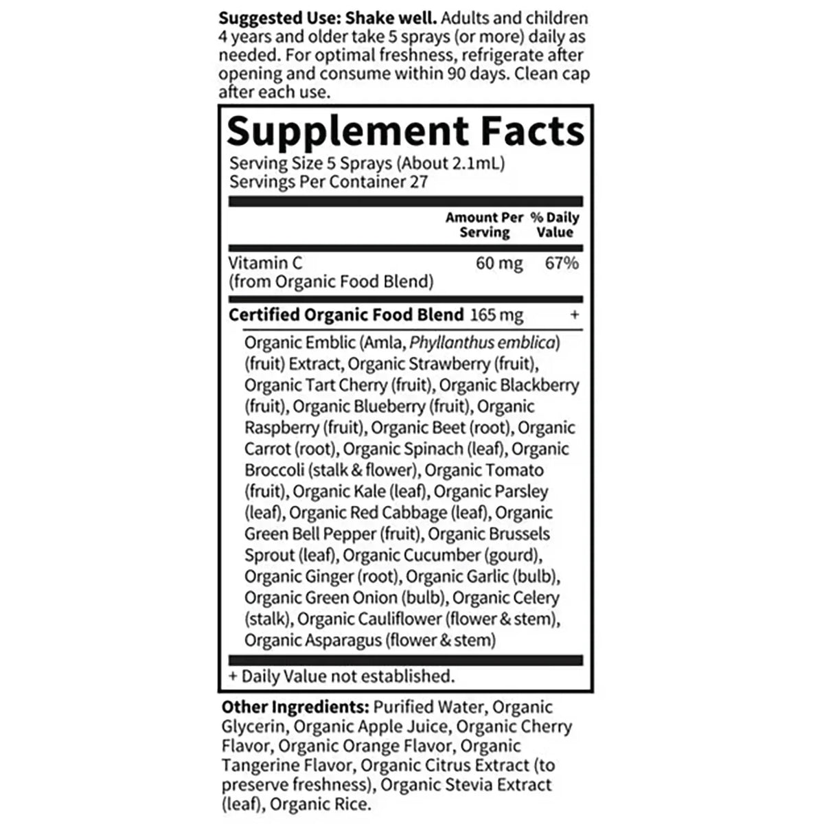 Vitamin C Organic Spray - Cherry Tangerine