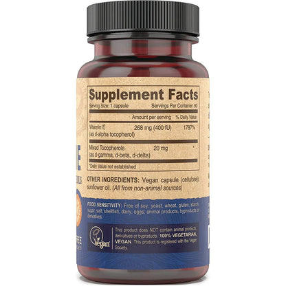 Vegan Vitamin E with Mixed Tocopherols