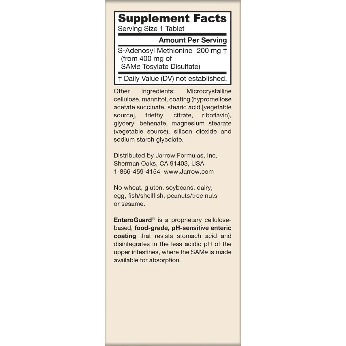 Vegan Naturally Derived SAMe 200 Regular Strength