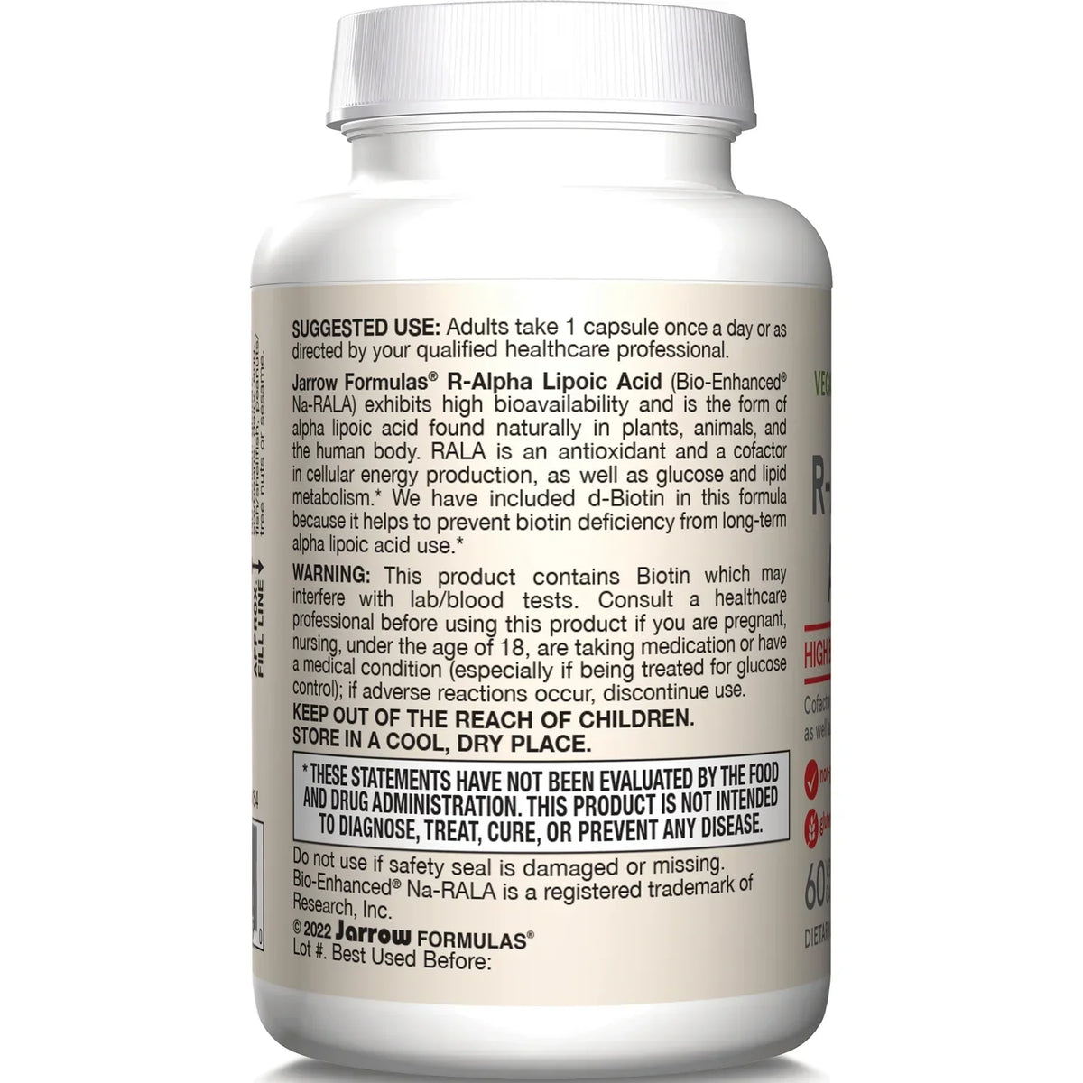Vegan R-Alpha Lipoic Acid with Biotin