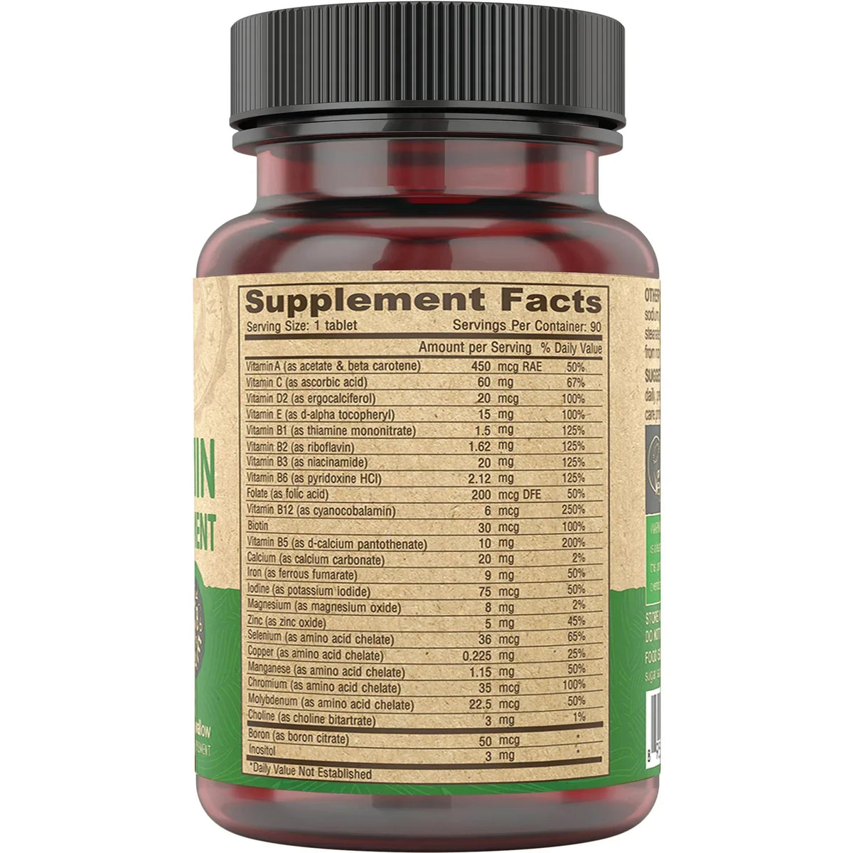 Vegan Multivitamin & Mineral Supplement - Tiny Tablets