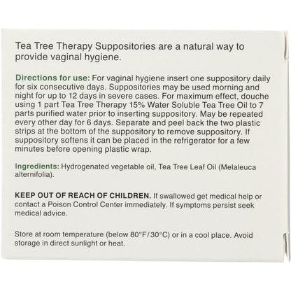 Vaginal Suppositories with Tea Tree Oil