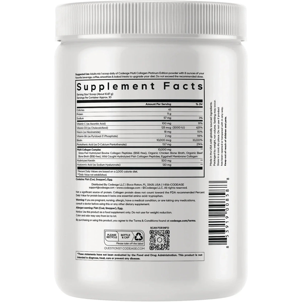 Multi Collagen Peptides Platinum - Unflavored